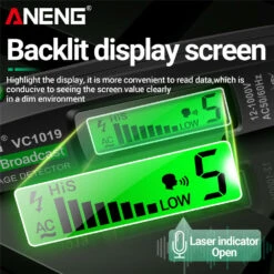 ANENG VC1019 Red Laser Test Pen Voice Broadcast Voltage Detector 12-1000V Volt Current Non-Contact Pen Electric Teste Meter Tool 12 ANENG VC1019 Red Laser Test Pen Voice Broadcast Voltage Detector 12-1000V Volt Current Non-Contact Pen Electric Teste Meter Tool -Home-Tools e651956c 788a 4110 a0ca 412f54442484