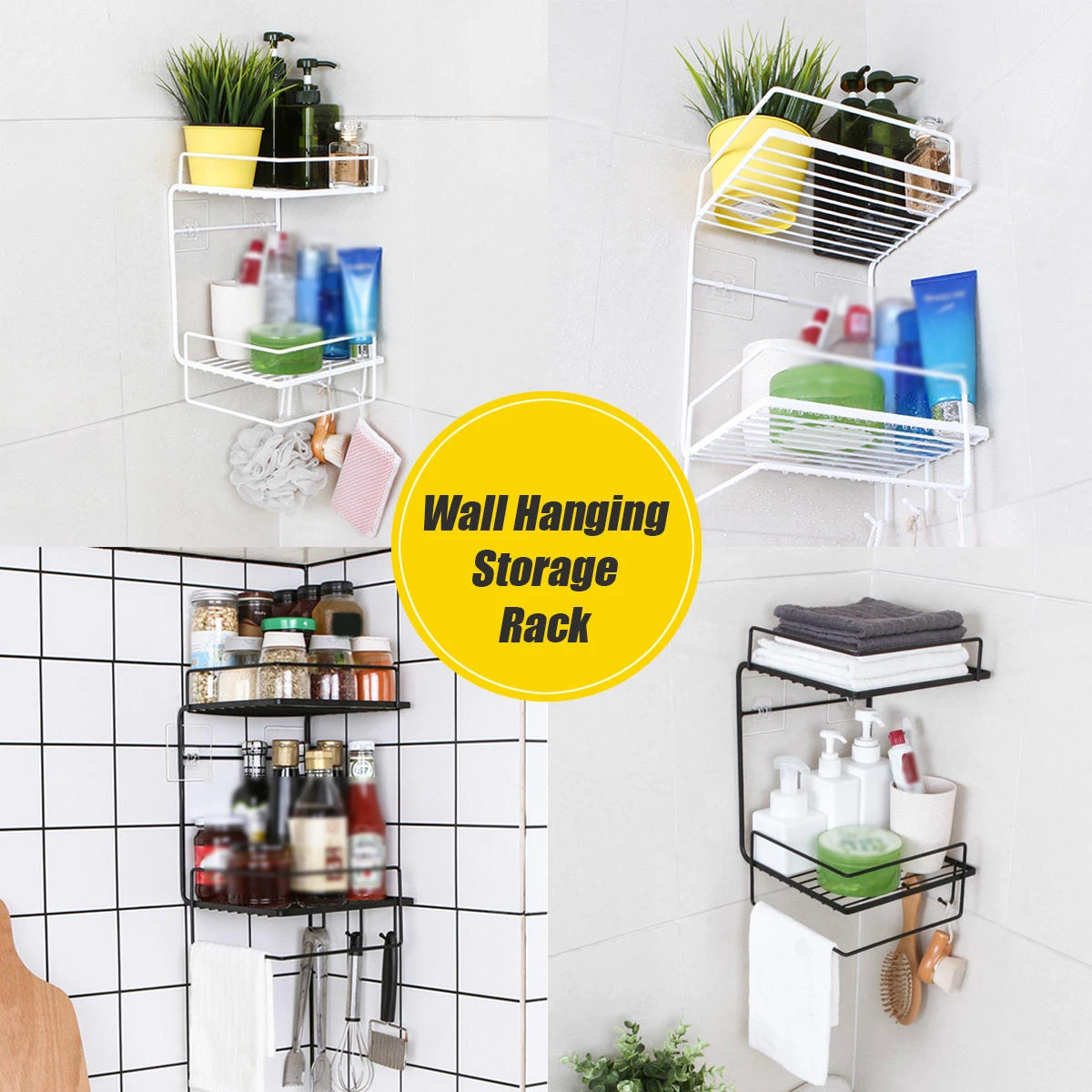 Bathroom Shelf Perforation-Free Wall-Mounted Kitchen Shelf Toilet Shelf Wall Corner Shelf Rack 9 Bathroom Shelf Perforation-Free Wall-Mounted Kitchen Shelf Toilet Shelf Wall Corner Shelf Rack - Image 7