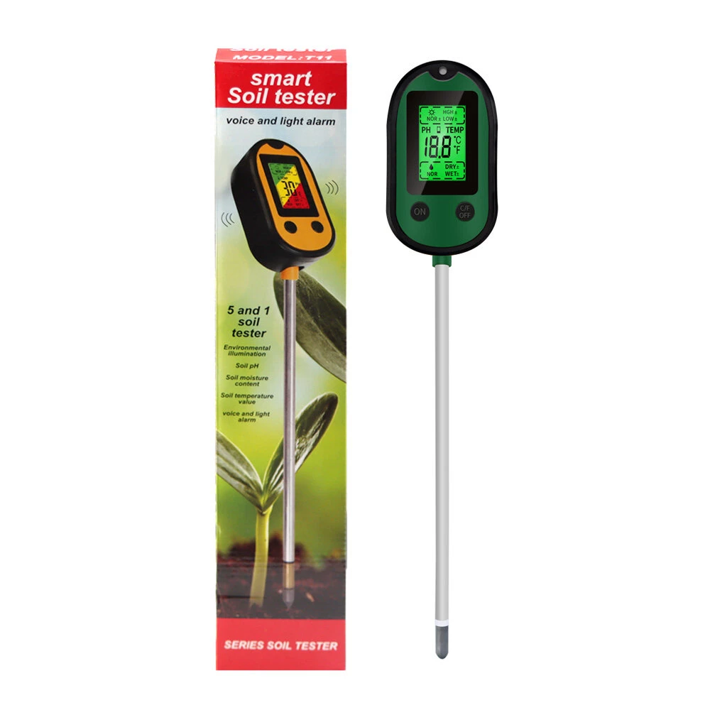 Garden 5 In 1 Soil Moisture Sensor PH Meter Metal Probe Soil Moisture Detector Acidity Temperature Tester For Plants Flowers 4 Garden 5 In 1 Soil Moisture Sensor PH Meter Metal Probe Soil Moisture Detector Acidity Temperature Tester For Plants Flowers - Image 2