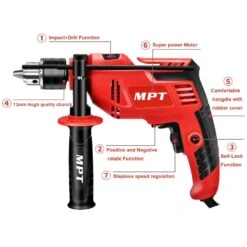 MPT Corded AC Electric Hammer 550W 13mm Chuck Impact Drill With Auxiliary Handle Variable Speed And Multifunction -Home-Tools f0d9211b 9eed 429c ba3f 2ba346a56708