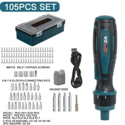 105PCS 200r/min Household Ratchet Screwdriver Cordless Electric Screwdriver 3.6V 1300mAh Li-ion Battery Rechargeable Manual Mini Drill -Home-Tools f187ea2d 6e9b 4fdf 9b61 285f8a88c5e3