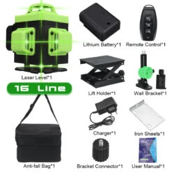 16/12/8 Line 4D 360° Horizontal Vertical Cross Green Light Laser Level Self-Leveling Measure APP Control -Home-Tools f419c756 a231 4a0d b081 cc6cd2b19886