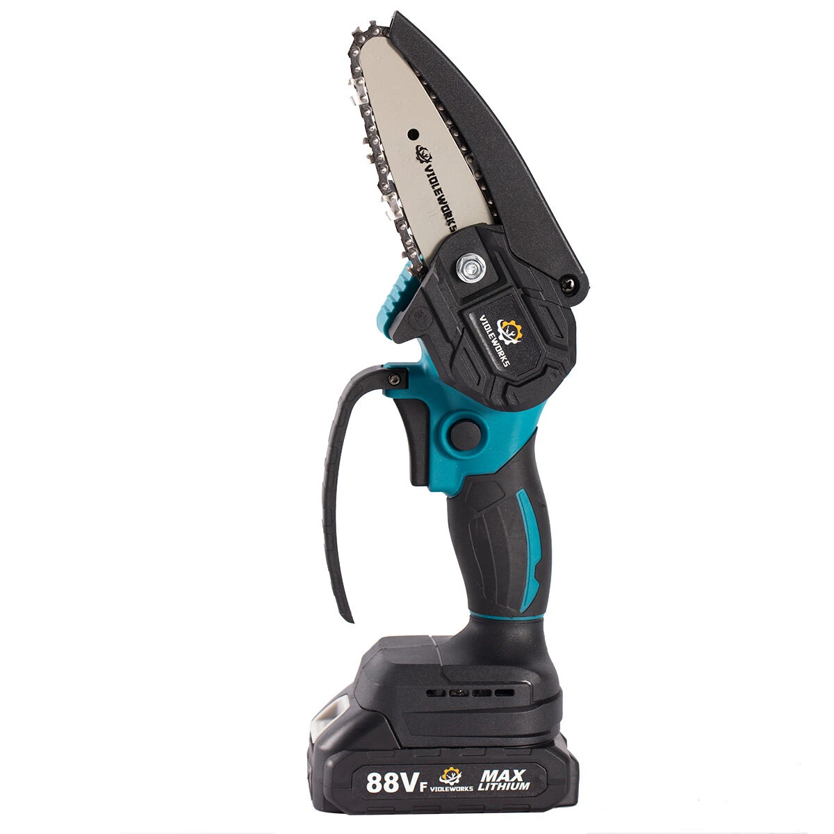 VIOLEWORKS 4 Inch 88VF Cordless Electric Chain Saw One-Hand Saw Woodworking Tool W/ None/1pc/2pcs Display Battery For Makitabattery 8 VIOLEWORKS 4 Inch 88VF Cordless Electric Chain Saw One-Hand Saw Woodworking Tool W/ None/1pc/2pcs Display Battery For Makitabattery - Image 6