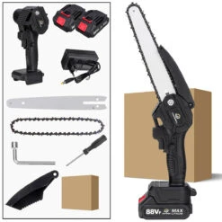 VIOLEWORKS 88VF 8 Inch Brushless Electric Saw 3000W Portable Pruning Chain Saw Rechargeable Woodworking Power Tools Wood Cutter W/ 1/2 Battery -Home-Tools f68eb8d6 c98a 4699 bf60 360ece58c158