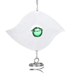 3D Metal Hanging Wind Spinner Wind Chime With H Elix Tail Glass Ball Center Decorations -Home-Tools fb178de3 7f86 4ec3 a9bd 69cccc98e488