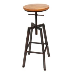 Adjustable Bar Chairs Wood Iron Counter Stool Retro Industrial Rotating Lift Bar Decorations -Home-Tools fdd7306b 57c9 472b 87cc e422eafdbd18